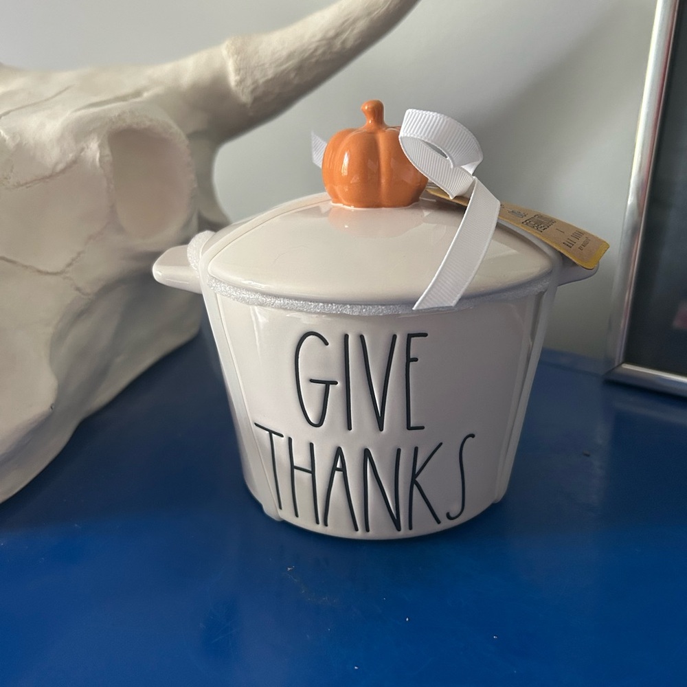 Rae Dunn Peanuts Snoopy Woodstock Pumpkin Give Thanks Thanksgiving Mini Baker - Picture 2 of 5